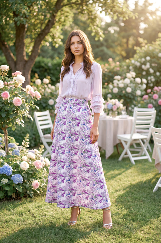 Madeline - Flared Skirt in Cotton