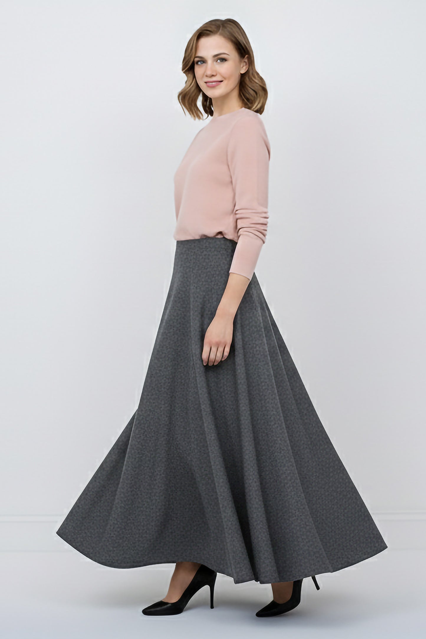 Wool Maxi Skirt - Solid Colors