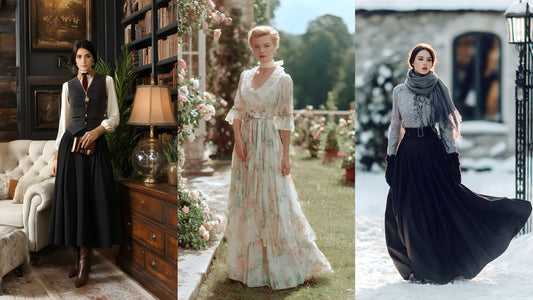 Collage of Modern Victorian Style Fashion
