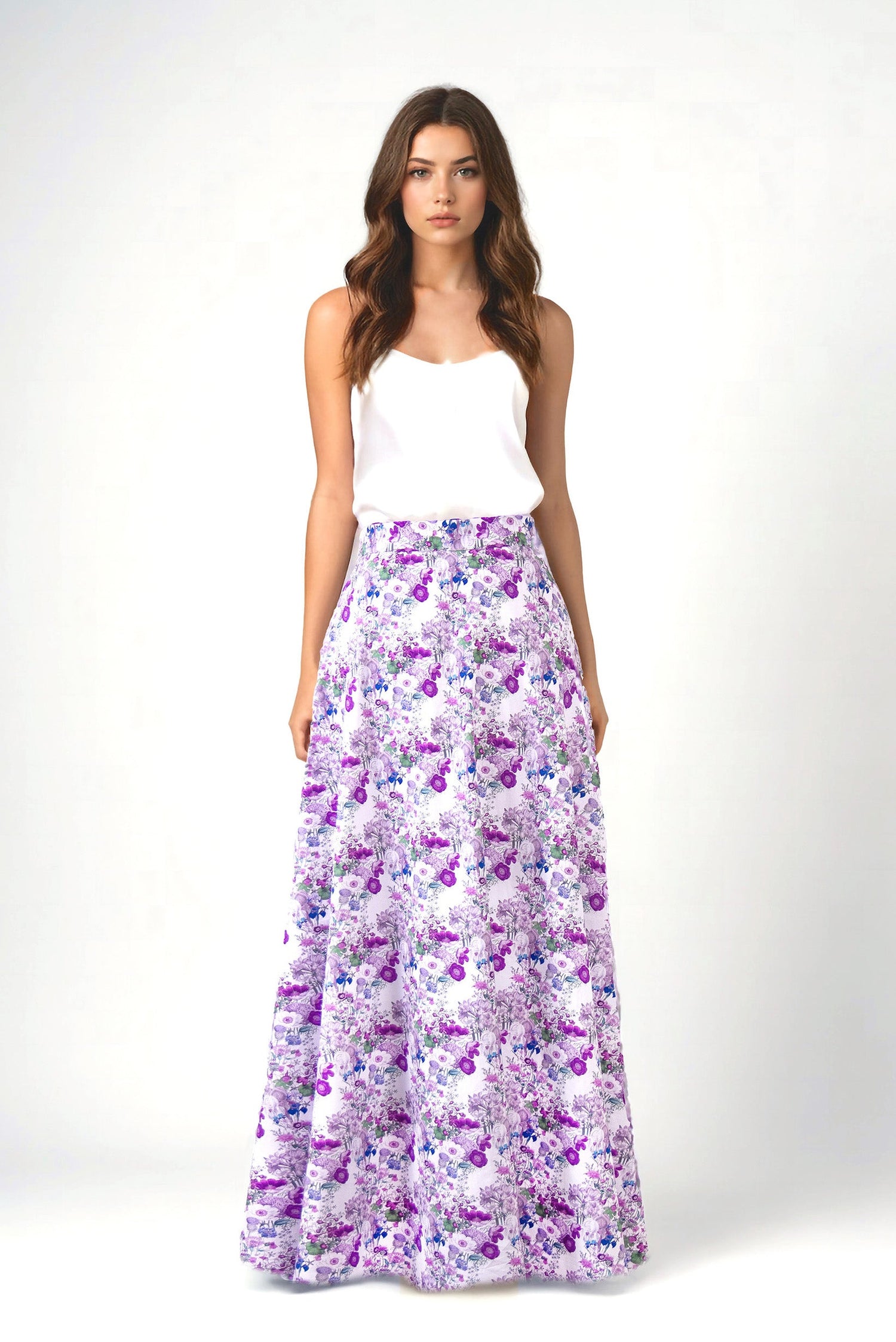 Cotton flared maxi skirts