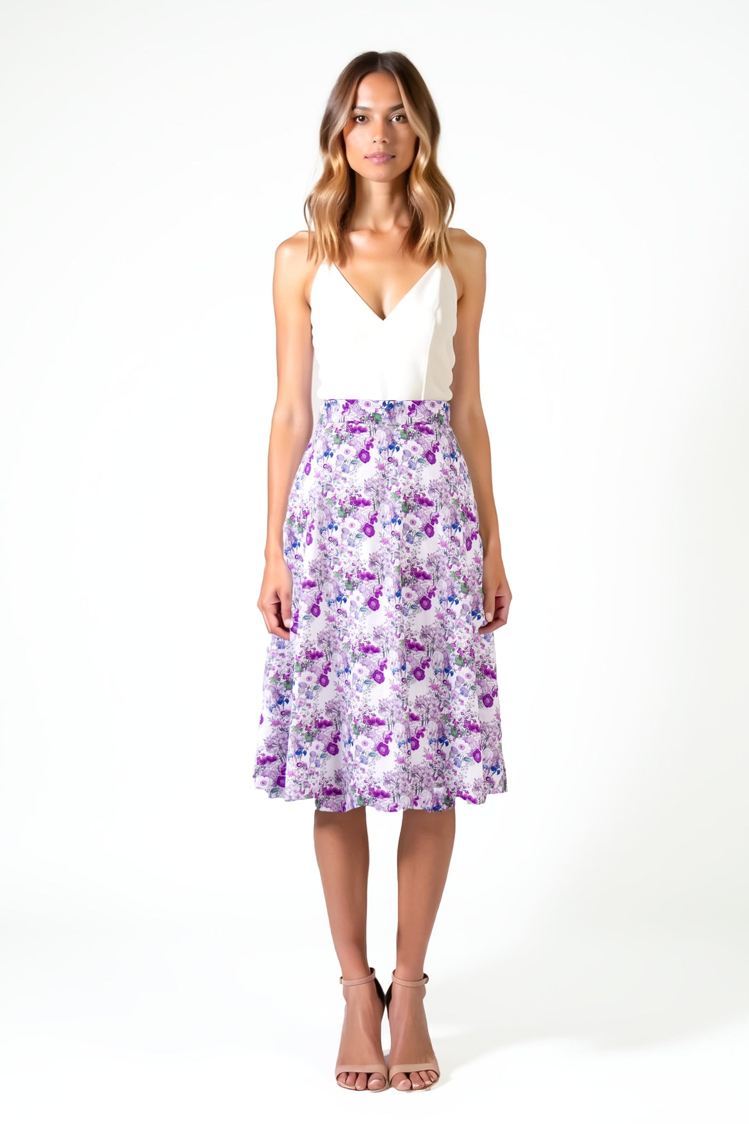 Cotton Flared Knee Length Skirts