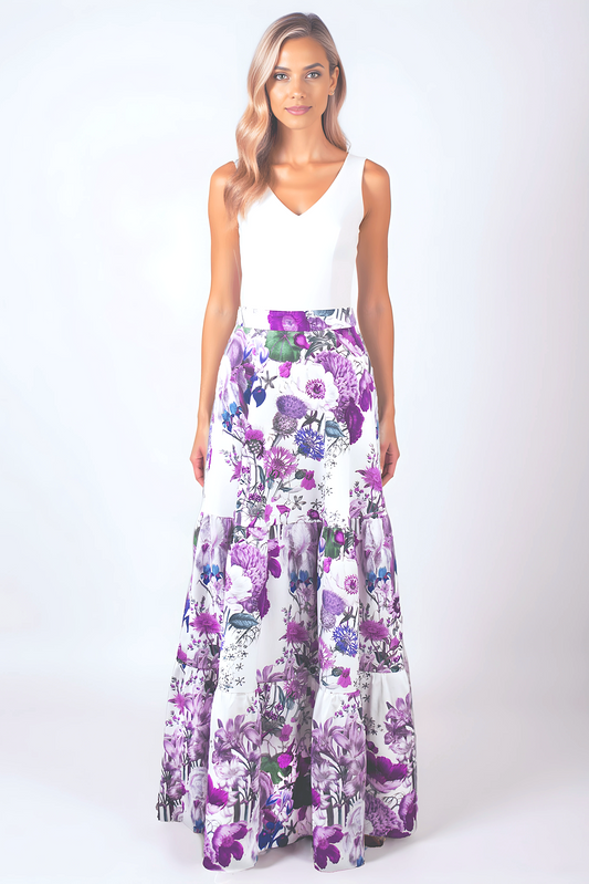 3 Tiered Maxi Skirt in Cotton