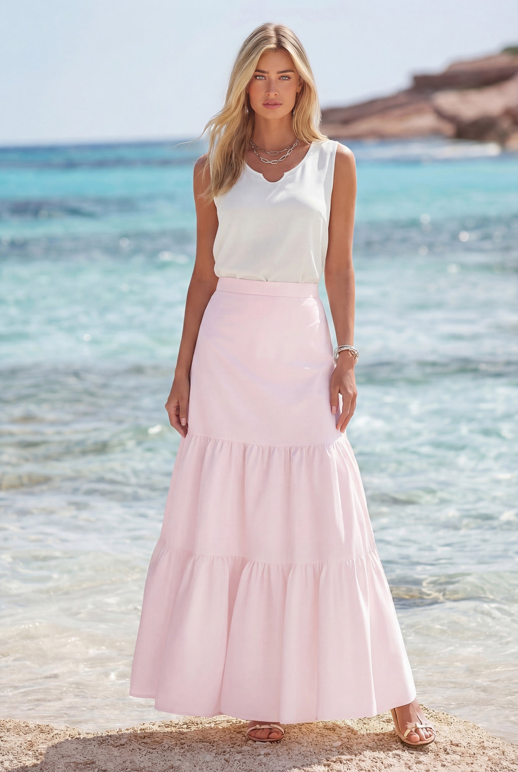 cotton full skirt dress Lannaclothesdesign Women's Cotton Long Ruffle Full Circle Long Skirts Maxi  Skirt (Lenght 37 inches, Beige) at Amazon Women's Clothing store
