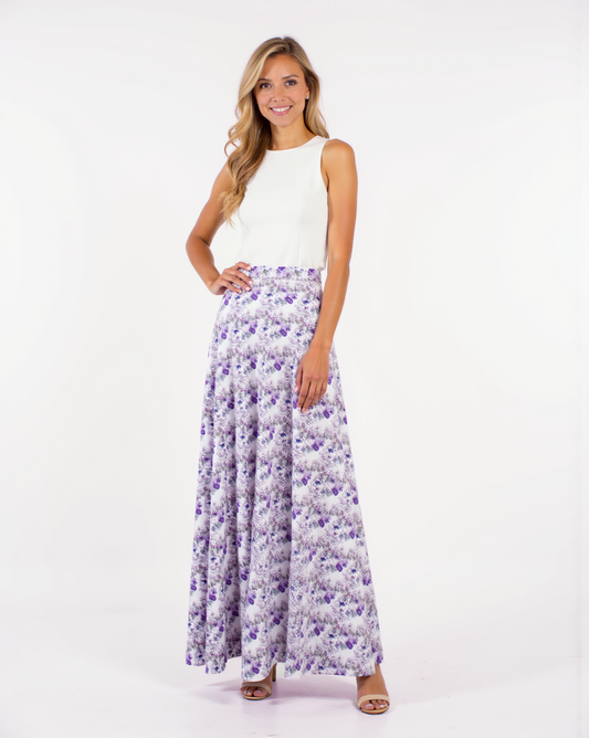 Flared Maxi Skirt in Cotton
