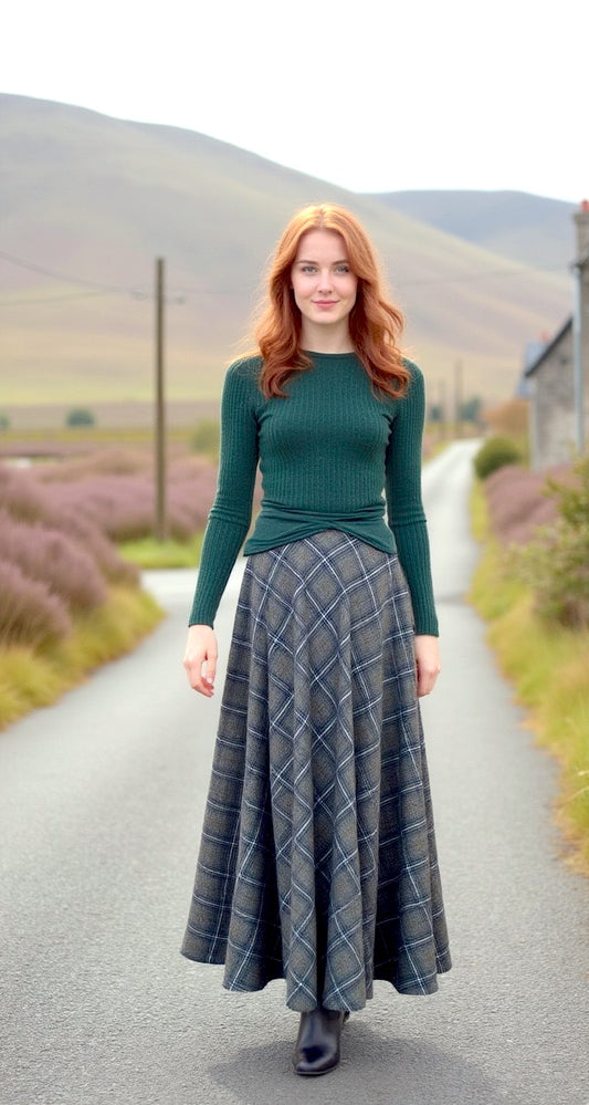 Plaid Maxi Skirt