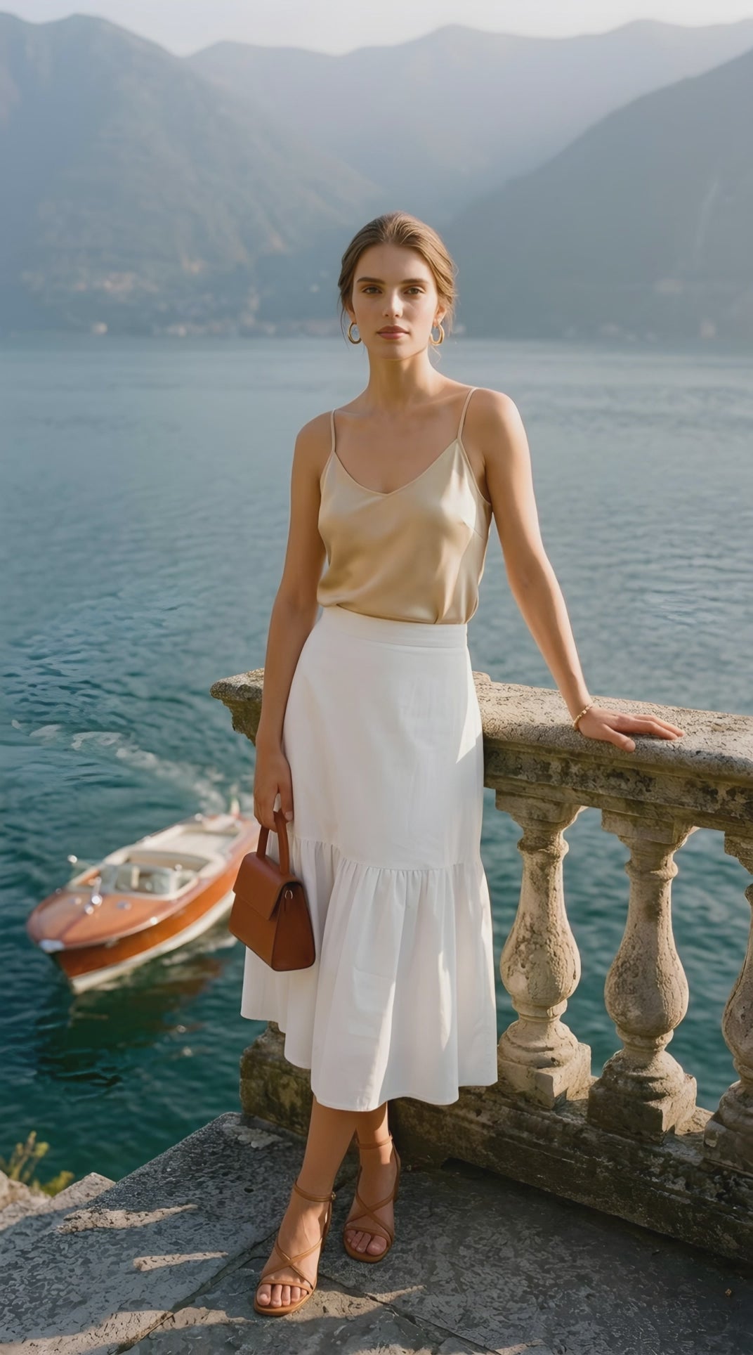 2 tier midi skirt in white cotton sateen video