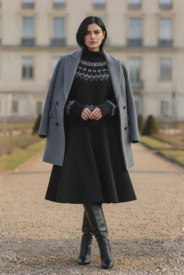 black wool knee length skirt video