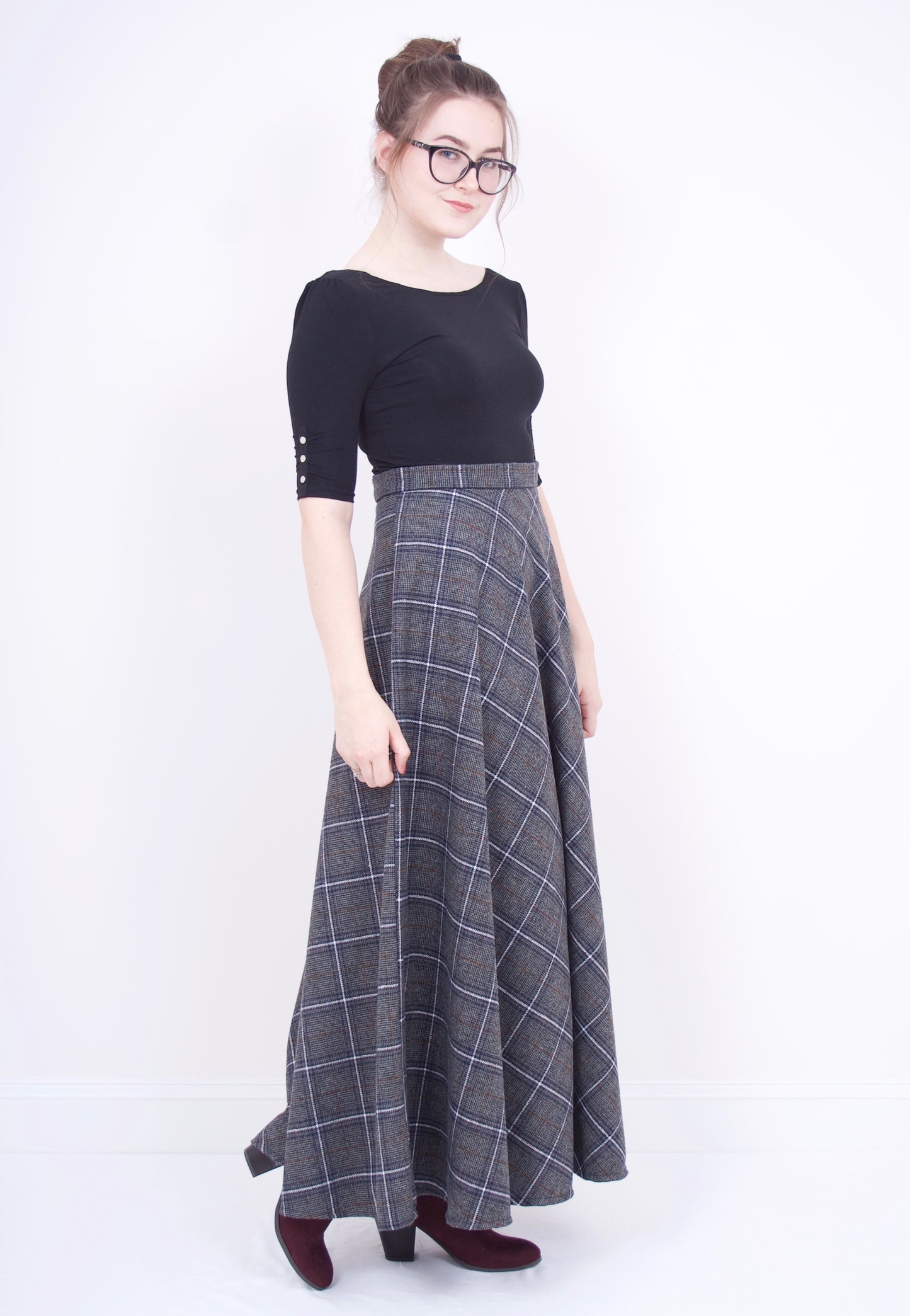 check winter skirt